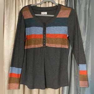 Colorful Striped Long Sleeve Top